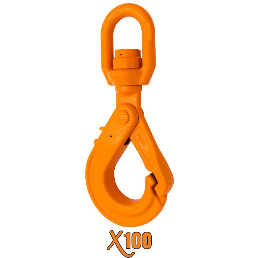 X100® Grade 100 Swivel Self Locking Hook with Bearing