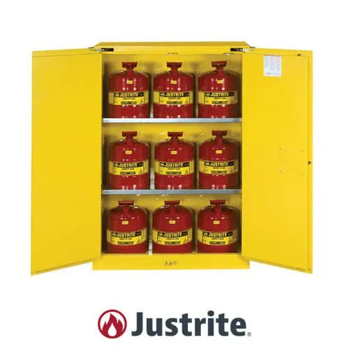 Justrite® Eagle Tower™ Space Saver Flammable Safety Cabinet with Manual Doors