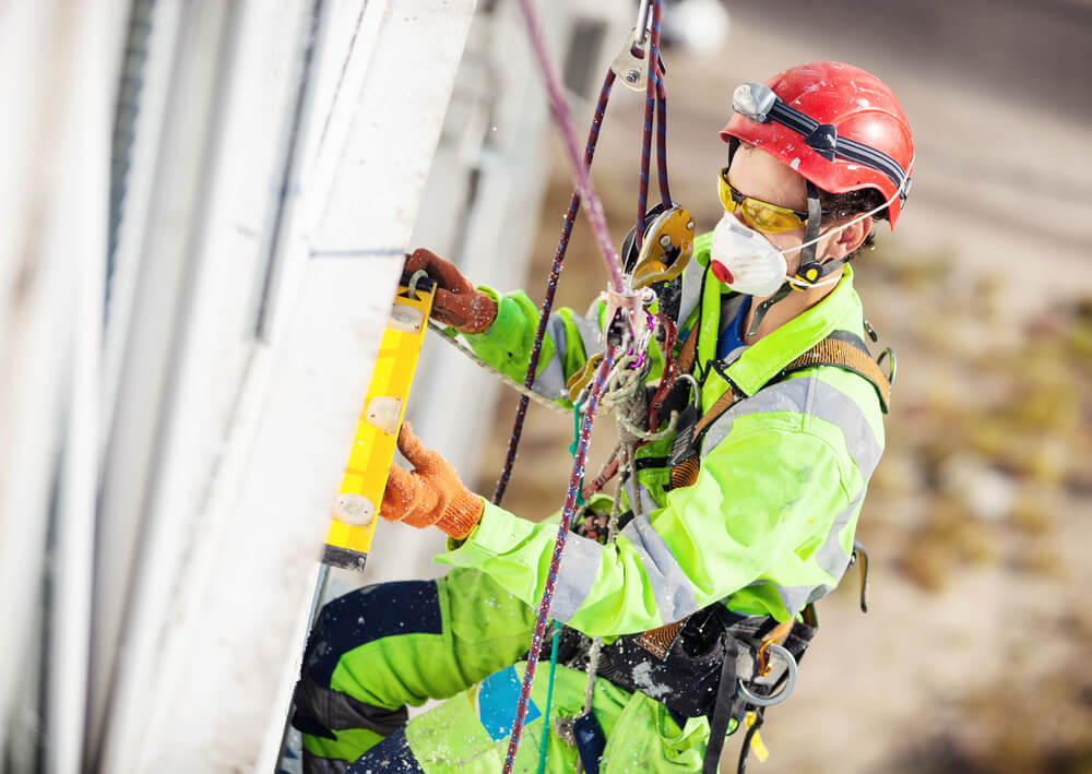 Safety harness and fall protection that Certex uses to insure safety for employees on the job