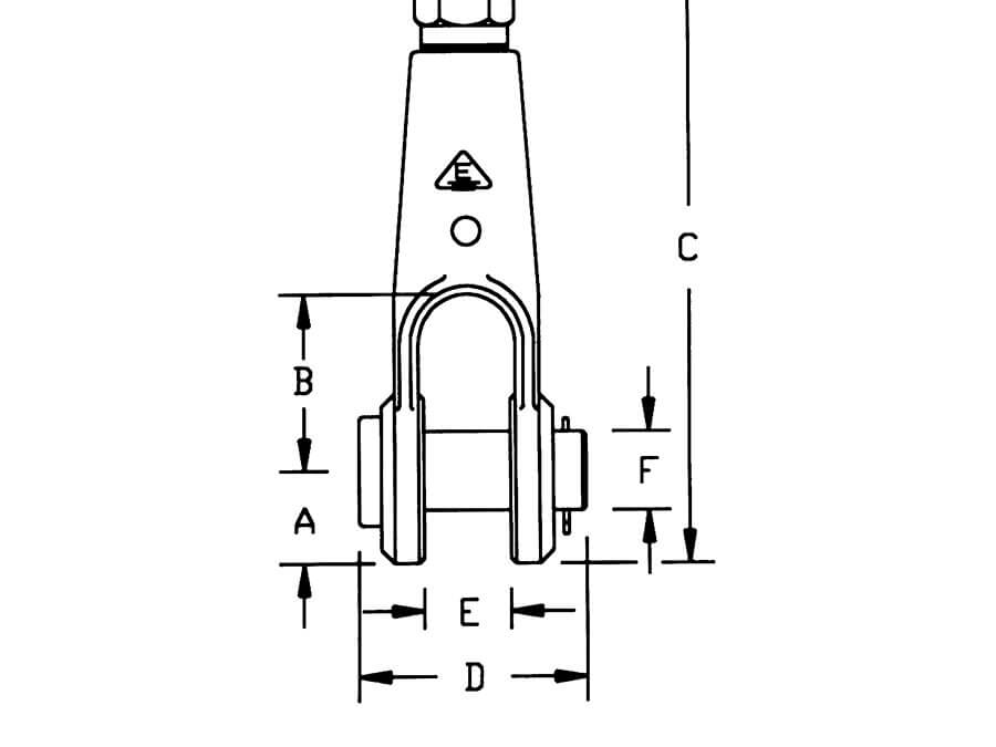 Esmet Clevis Socket with Pin and Cotter Pin – Field Installable Wire Rope Termination
