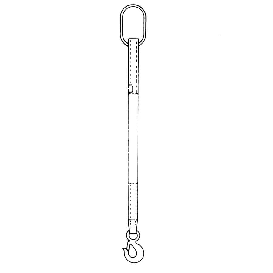 Single-Leg Synthetic Web Slings with Oblong Link and Hook