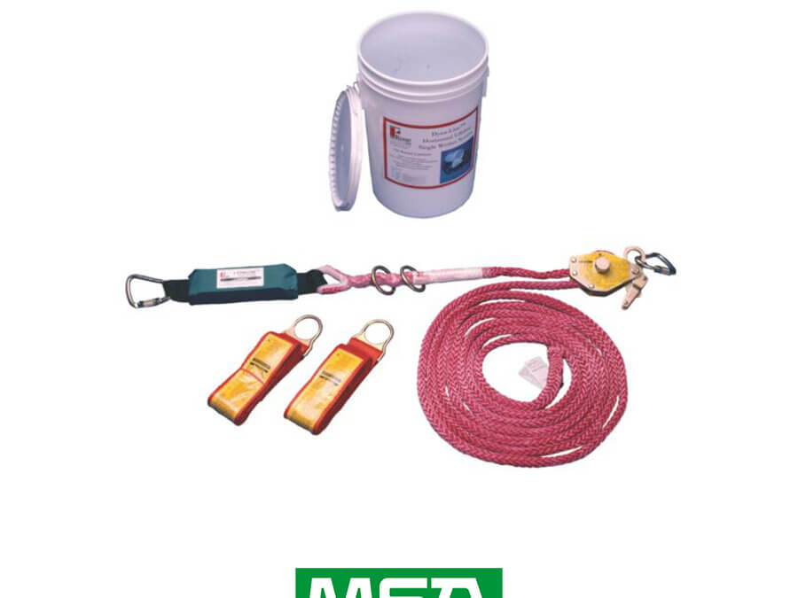 MSA Dyna-Line Temporary Horizontal Lifeline for Two Workers, w/ Anchor Straps