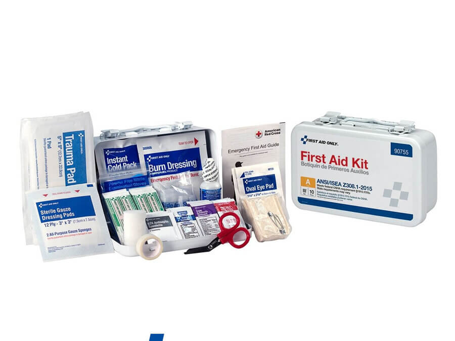 First Aid Only® 10 Person, Bulk First Aid Kit – Metal Case