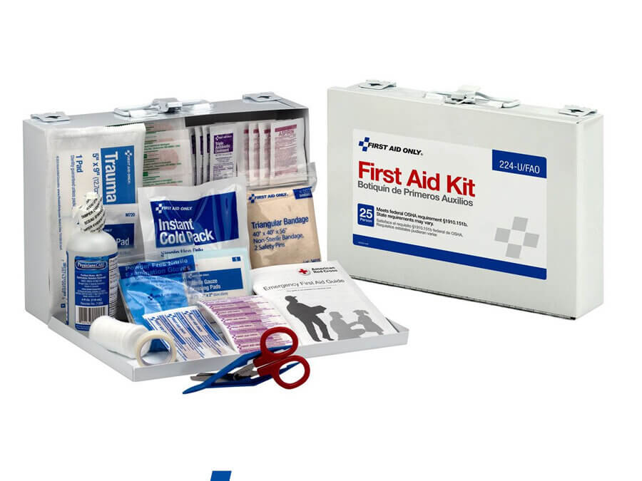 First Aid Only® 25 Person, Bulk Contractor’s First Aid Kit – Metal Case
