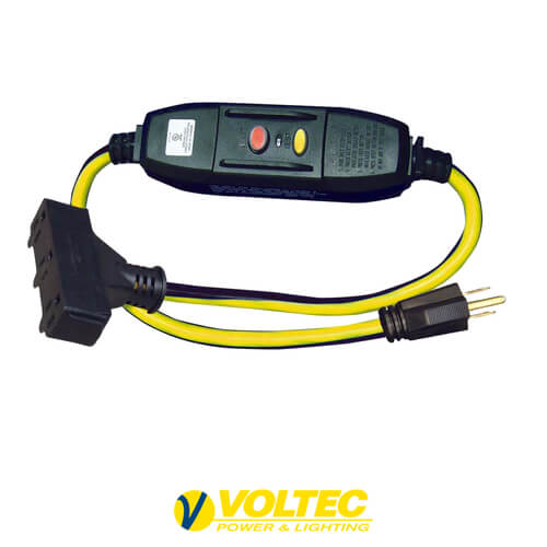 VOLTEC 2' 15-Amp In-Line GFCI with Power Block 12 Gauge SJTW
