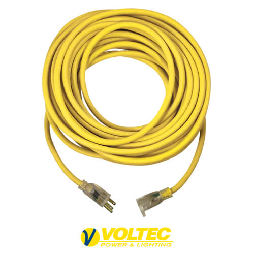 VOLTEC 50' Extension Cord Yellow 12/3 SJTW