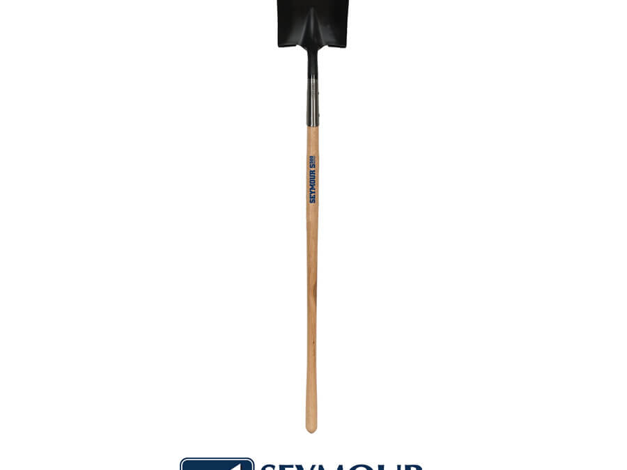 Seymour Midwest 14 Ga. #2 Square Point, Front Turn Step Shovel, 48″ Hardwood Handle