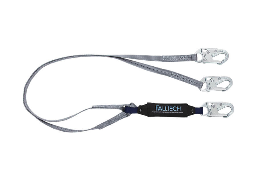 FallTech® 6′ ViewPack® Energy Absorbing Lanyard, Single-leg with Steel Snap Hooks – 82608