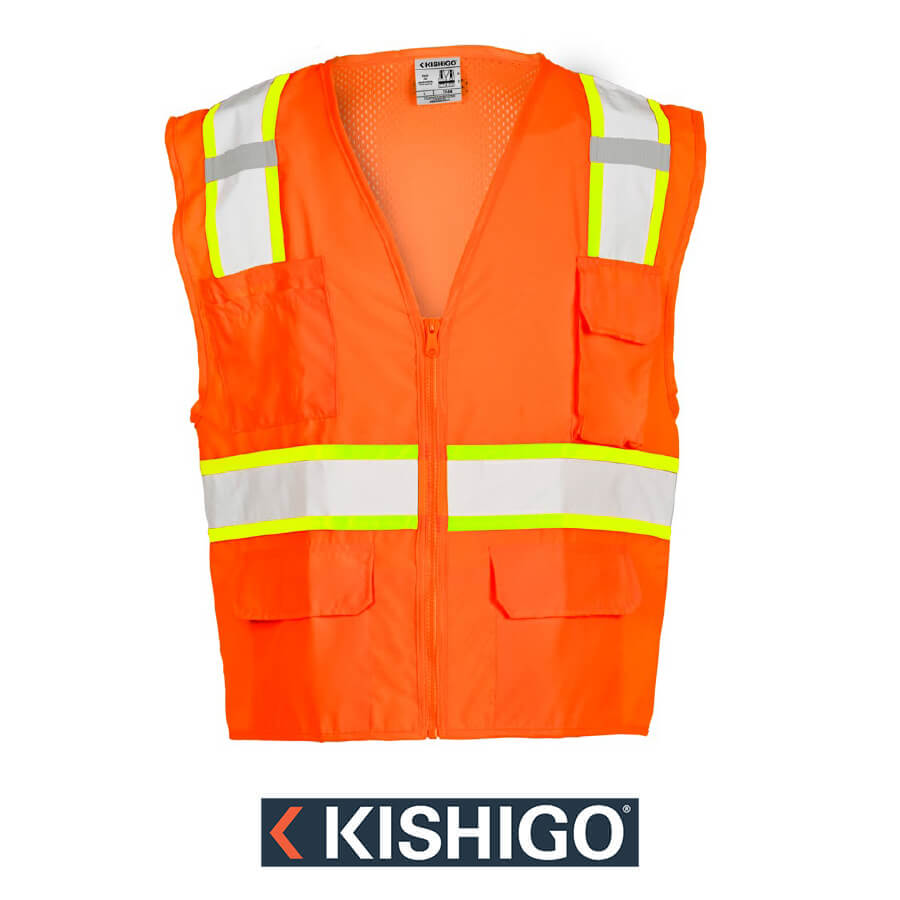 Kishigo Solid Front with Mesh Back Vest Style - 1164