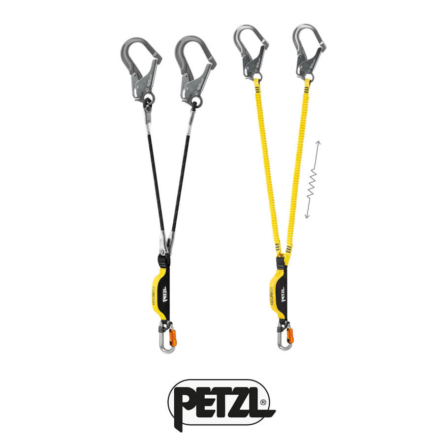 Petzl ABSORBICA®-Y MGO Double Lanyard with Integrated Energy Absorber and MGO Connectors