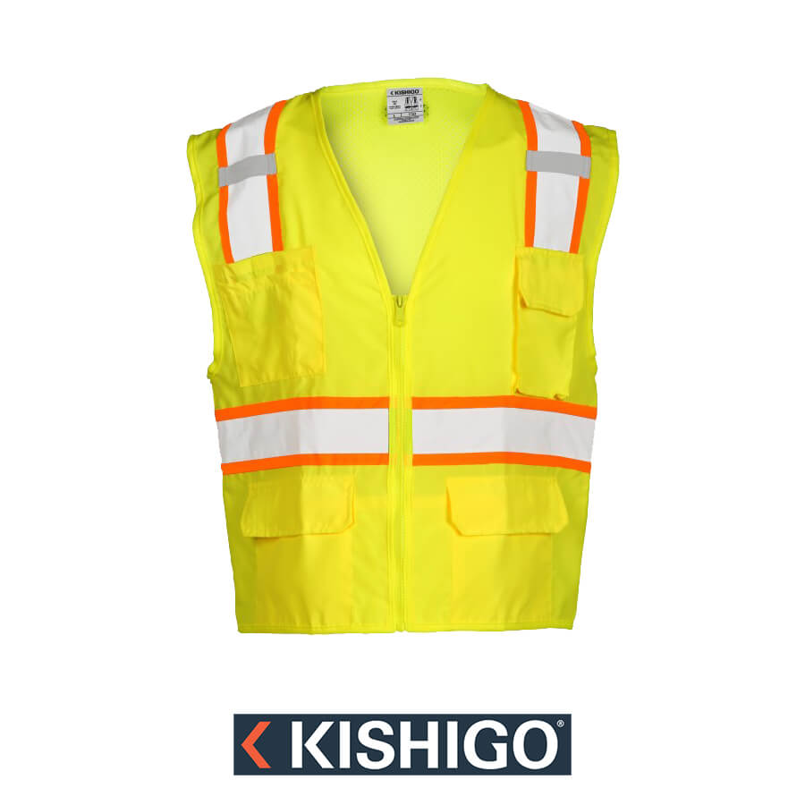 Kishigo Solid Front with Mesh Back Vest Style - 1163