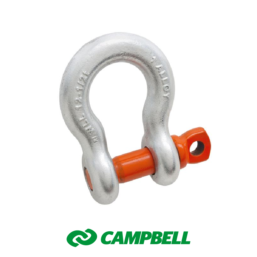 Campbell 3/8″ Alloy Anchor Shackle, Screw Pin, Forged Alloy, Galvanized