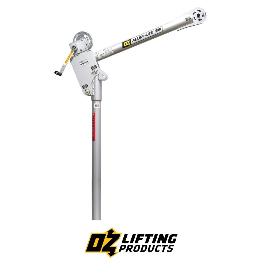 OZ Lifting 500lb Alumi-Lite® Davit Crane with Carbon Steel Brake Winch