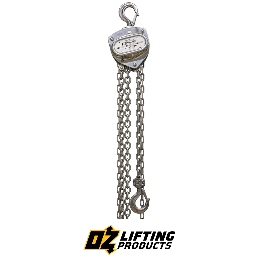 OZ Lifting .5T Stainless Steel Chain Hoist 10ft lift