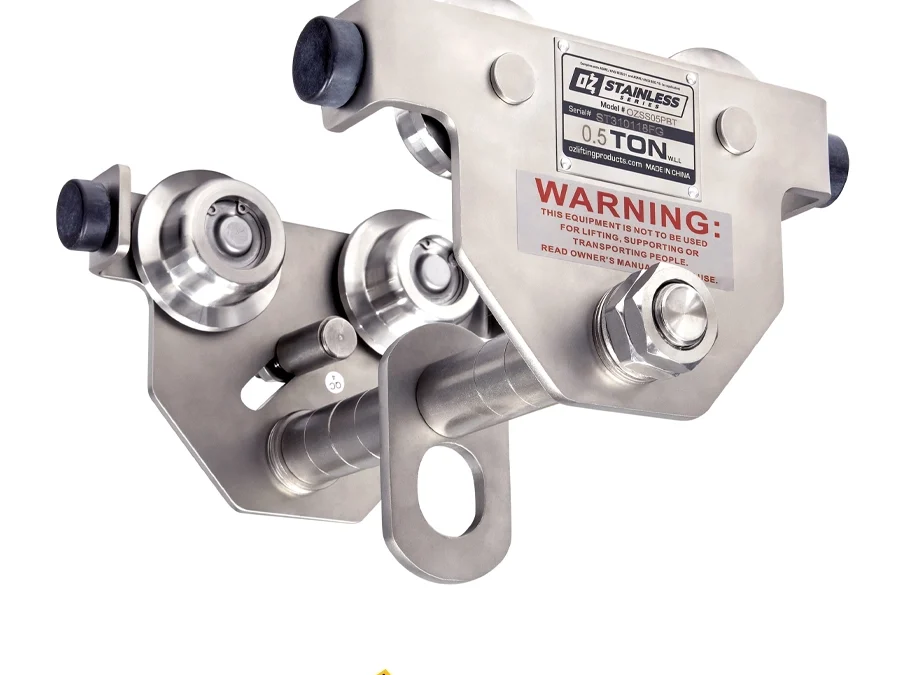OZ Lifting .5T Stainless Steel Push Beam Trolley